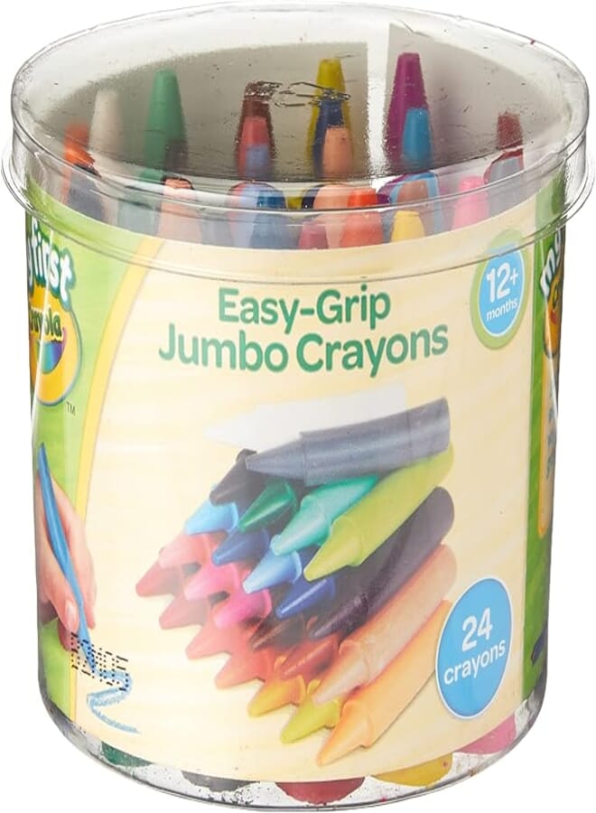 CRAYOLA MyFirst Jumbo Crayons - Assorted Colours (Pack of 24) | Easy-Grip Colouring Crayons Perfect for Toddlers Hands | Ideal for Kids Aged 12+ Months