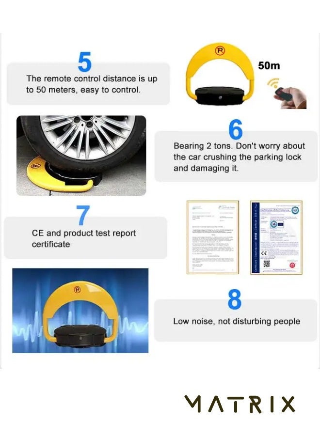 MATRIX - Very HIGH QUALITY Strong metal Car Automatic Remote Control Parking Lock Device To Prevent Others From Occupying parking lot With Collision Alarm 7KG - Image 1