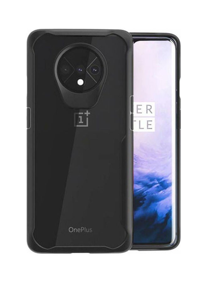 IAF Tpu Bumper Case For Oneplus 7T Pro Shockproof Silicone Glass Phone Case Cover Black