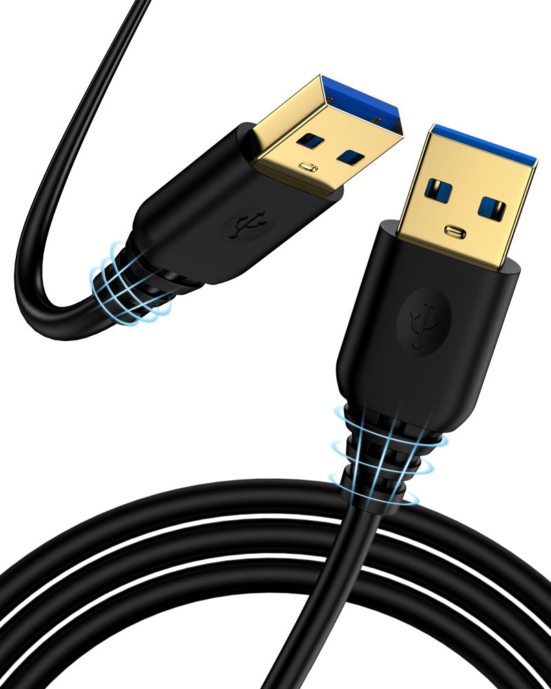 AILKIN USB A to USB A Cable 6FT, USB 3.0 Type A to A Male Cable Double Sided USB Cord for Data Transfer Compatible with External Hard Drives Laptops Cooling Pad/Fan Printer Scanner Speaker DVD Player USB Hub - Image 1