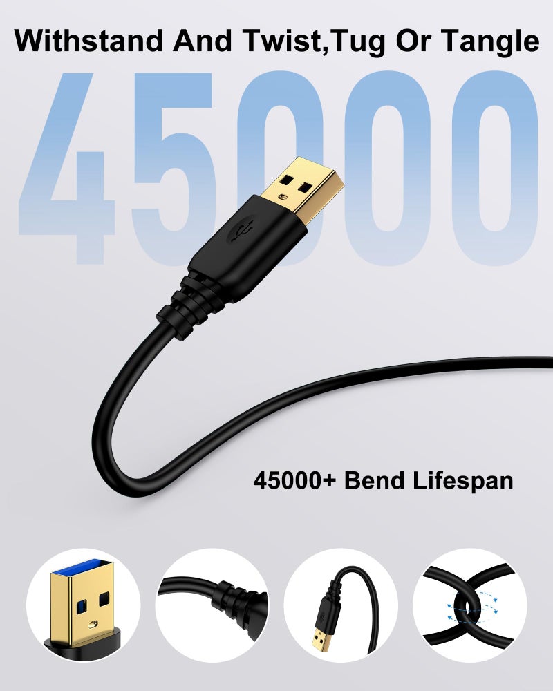 AILKIN USB A to USB A Cable 6FT, USB 3.0 Type A to A Male Cable Double Sided USB Cord for Data Transfer Compatible with External Hard Drives Laptops Cooling Pad/Fan Printer Scanner Speaker DVD Player USB Hub - Image 3