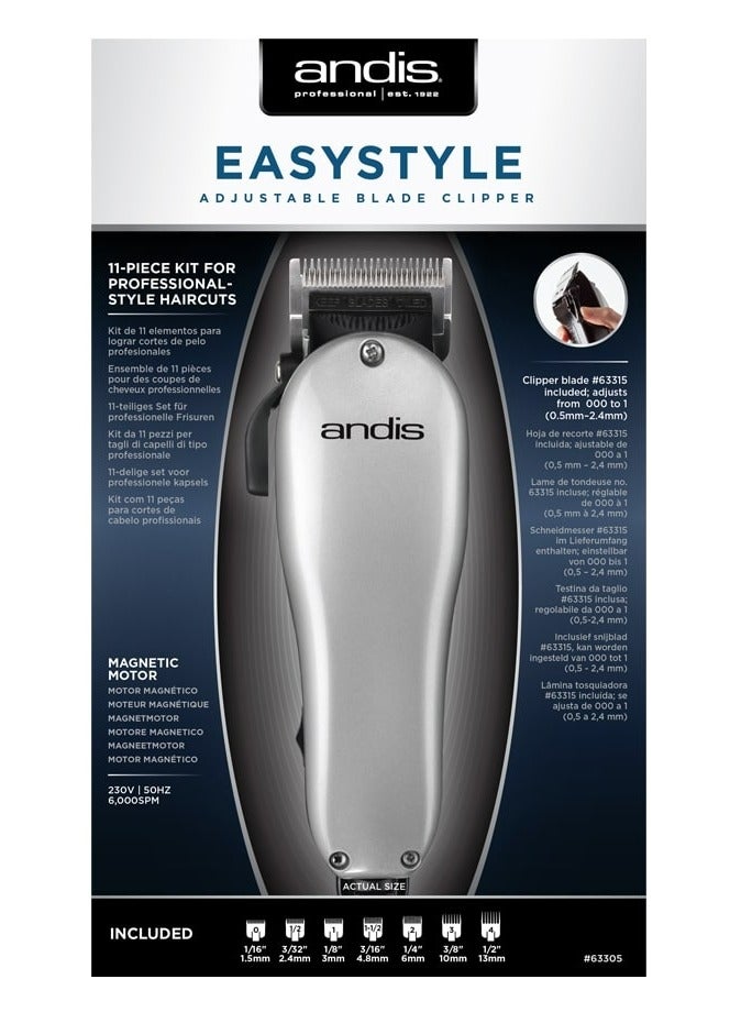 Andis ماكينة قص الشعر القابلة للتعديل EasyStyle من ANDIS 63305 للحصول على قصات شعر دقيقة ومتعددة الاستخدامات (قابلة للتعديل من 000 إلى 1 (10.5 مم - 2.4 مم) | ماكينة تشذيب للرجال والنساء | ماكينة قص الشعر القابلة لإعادة الشحن بمحرك قوي - Image 4
