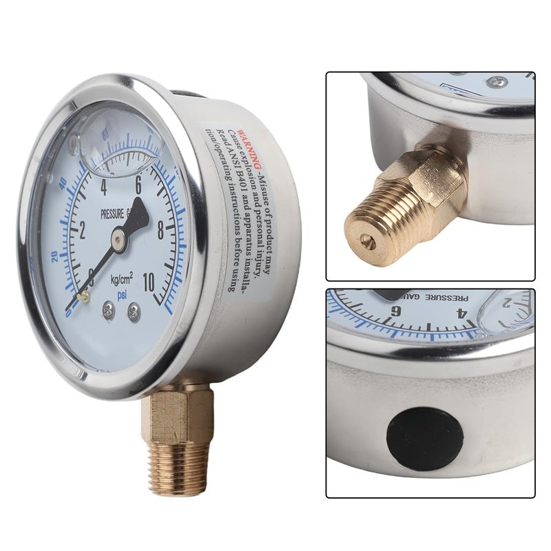 Stainless Steel Hydraulic Oil Pressure Gauge 60mm Flanged Connection 0 10KG Harsh Environment - Image 3