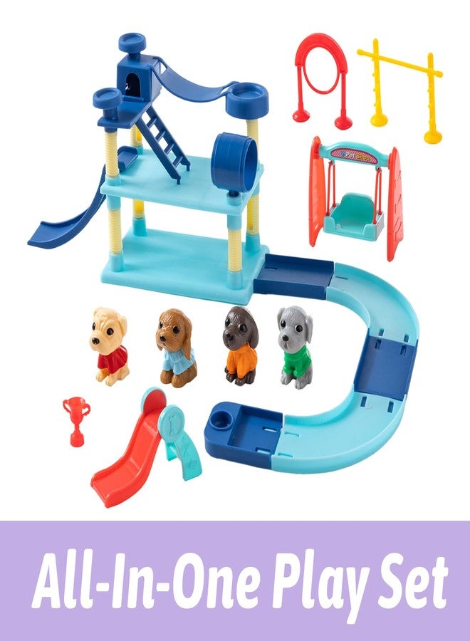 PreTrans Pet Track Set, Pet Sensory Bin for Kids, All-in-One Animal Sensory Sand Kit with Dog Playset & Tools - Image 2