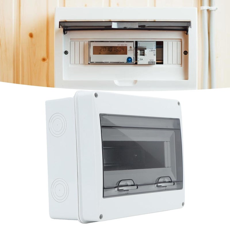 صندوق قواطع الدائرة ABS ذو التصنيف IP65، 12 مسارًا، مثبت على السطح بغطاء قلاب شفاف - Image 4