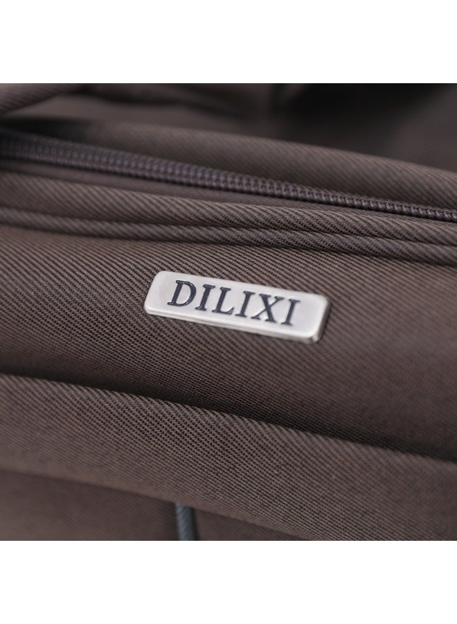 DILIXI Duffle Bag Set, 3 Pieces, Brown, Soft Oxford Fabric, Wheeled with Telescopic Handle - Image 3
