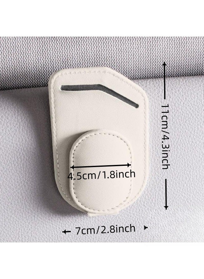 Generic Sunglasses Holders for Car Sun Visor with Ticket Card Clip, Multifunctional Magnetic Leather Eyeglasses Holder for Car, Sun Visor Glasses Hanger Mount Clip, Car Accessories, Universal Fit & Durable  - Image 2