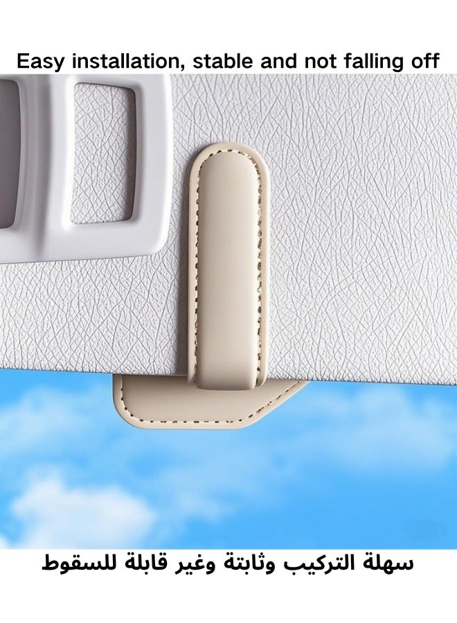 Generic Sunglasses Holders for Car Sun Visor with Ticket Card Clip, Multifunctional Magnetic Leather Eyeglasses Holder for Car, Sun Visor Glasses Hanger Mount Clip, Car Accessories, Universal Fit & Durable  - Image 4