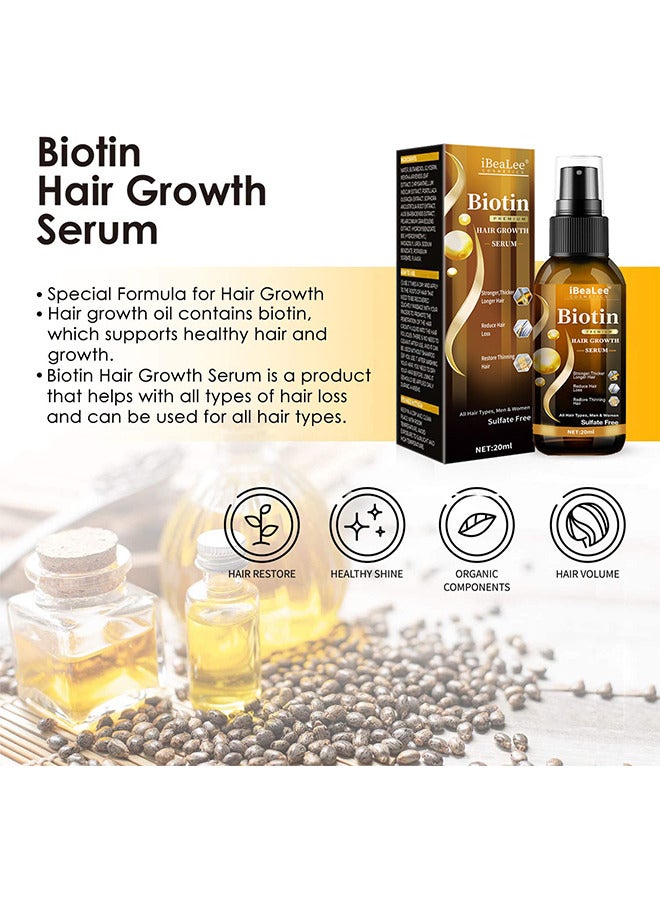 iBealee Biotin Hair Regrowth Serum Spray, Hair Essential Spray, Biotin Thickening Herbal Serum, Anti Hair Loss Serum For Hair Growth And Hair Loss, Hair Regrowth For Thicker Longer Fuller Hair - Image 3