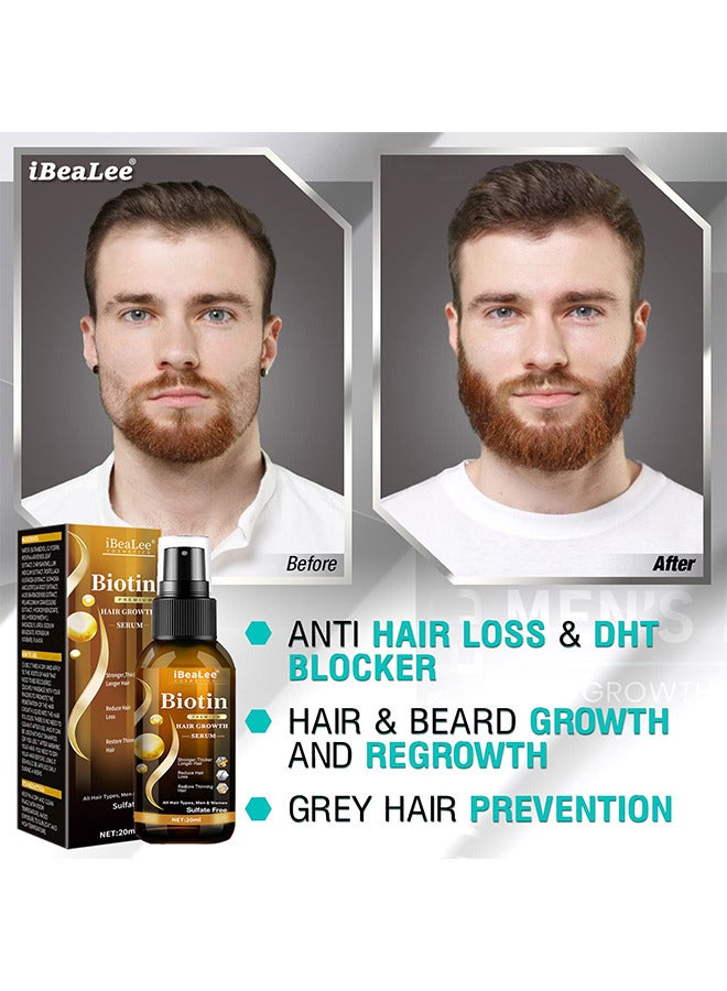 iBealee Biotin Hair Regrowth Serum Spray, Hair Essential Spray, Biotin Thickening Herbal Serum, Anti Hair Loss Serum For Hair Growth And Hair Loss, Hair Regrowth For Thicker Longer Fuller Hair - Image 4