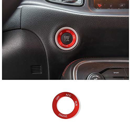 Keptrim Engine Start Stop Trim for 2010-2020 Dodge Challenger Charger RAM, for 2014 Durango Red Aluminum Alloy 1pc - Image 1