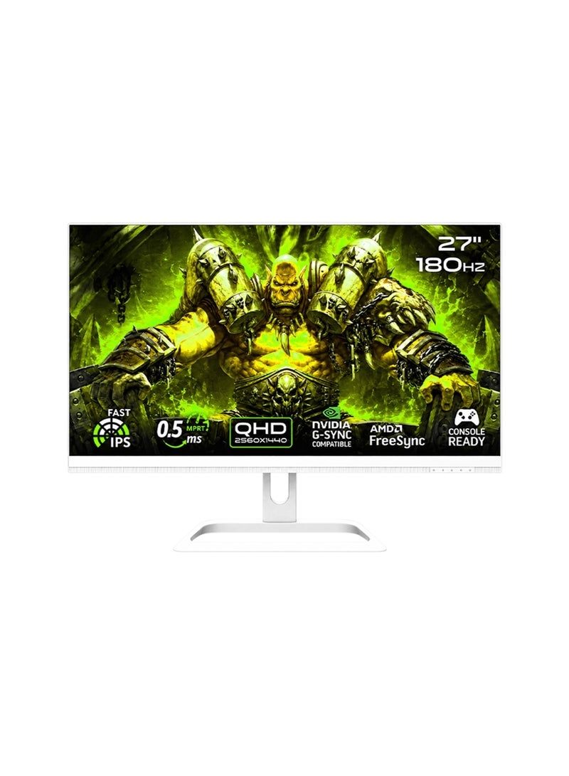 عرب جيمرز مجموعة كمبيوتر ألعاب متكاملة بمعالج Intel Core i5-14400F وبطاقة رسومات NVIDIA RTX 5060 Ti 8GB مع شاشة 27 بوصة 180 هرتز FHD وذاكرة وصول عشوائي 16 جيجابايت وقرص SSD NVMe بسعة 1 تيرابايت ولوحة مفاتيح وماوس وسماعة رأس - أبيض - Image 2