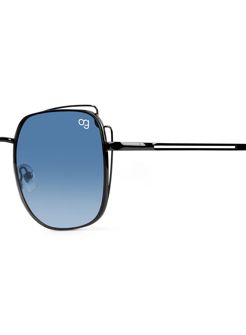 ووجلز نظارات شمسية مربعة زرقاء سوداء للحماية من الأشعة فوق البنفسجية للرجال والنساء