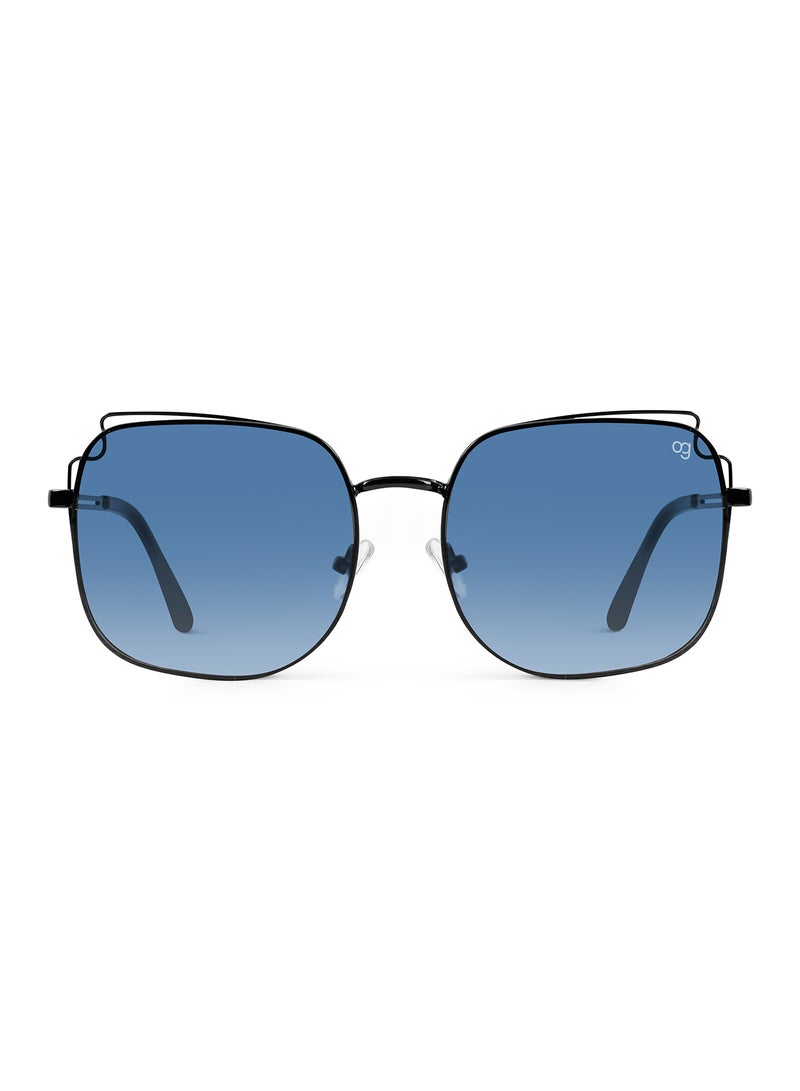 ووجلز نظارات شمسية مربعة زرقاء سوداء للحماية من الأشعة فوق البنفسجية للرجال والنساء - Image 3