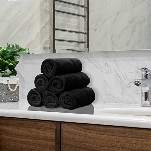 BC BARE COTTON Monogrammed Hand Towel, Personalized Gift, Set of 2- White Block Letter Embroidered Towel - Extra Absorbent 100% Turkish Cotton - Soft Terry Finish - Initial M Black - Image 5