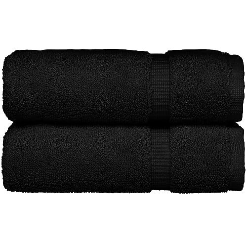 BC BARE COTTON Monogrammed Hand Towel, Personalized Gift, Set of 2- White Block Letter Embroidered Towel - Extra Absorbent 100% Turkish Cotton - Soft Terry Finish - Initial M Black - Image 4