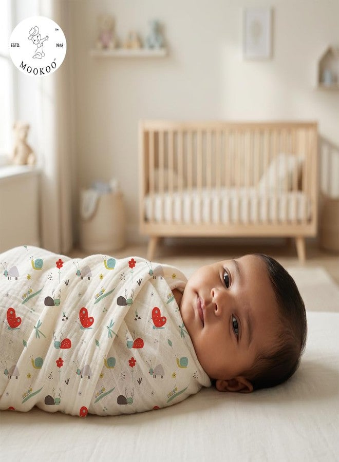Mookoo Muslin Swaddle for New Born Baby | Swaddle Wrap for Newborn | Soft Muslin Cloth Baby Wrapper Newborn | Pack of 3 | Airplane,Banana,Snail - Image 4