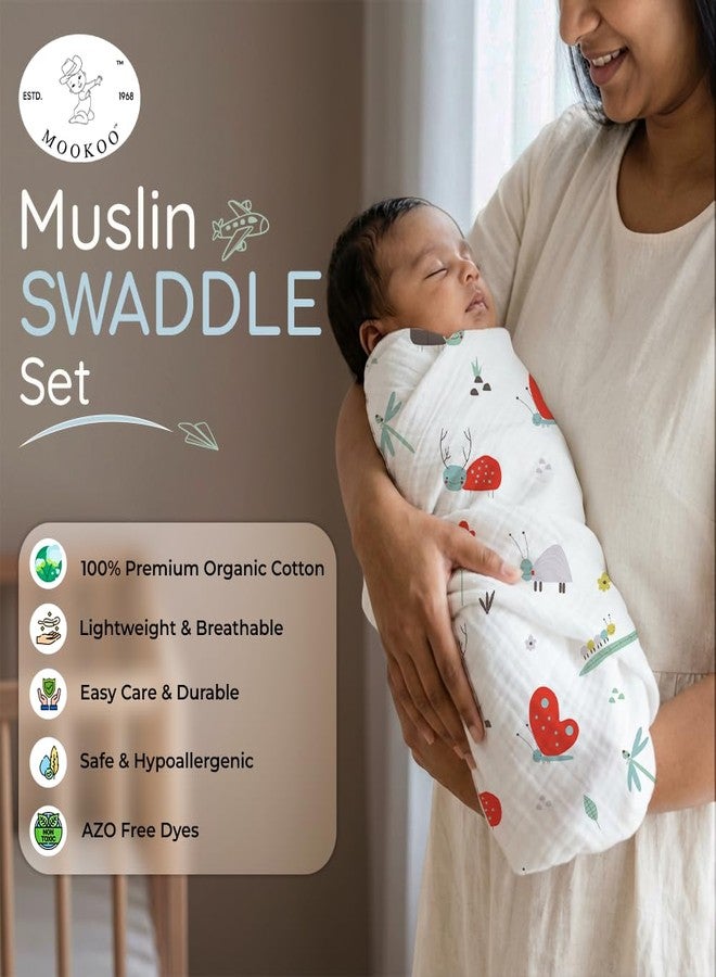 Mookoo Muslin Swaddle for New Born Baby | Swaddle Wrap for Newborn | Soft Muslin Cloth Baby Wrapper Newborn | Pack of 3 | Airplane,Banana,Snail - Image 5