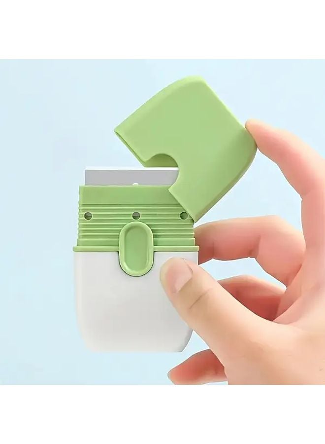 مكشطة خزفية صغيرة خضراء ذات رأس مزدوج لأداة تنظيف الجدران والسيراميك المحمولة - Image 2