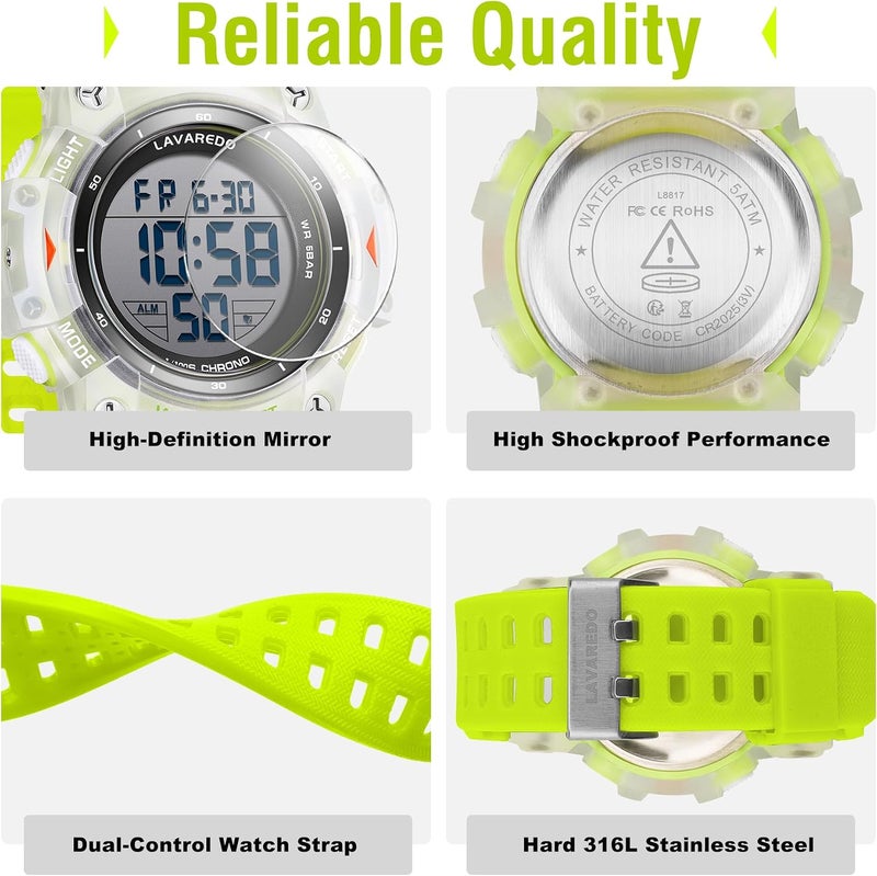 VTAIGE Men's Digital Watch Sports Outdoor Waterproof Watches for Men with LED Backlight Alarm Stopwatch Mens Watches Digital Chronograph Military Date - Image 4