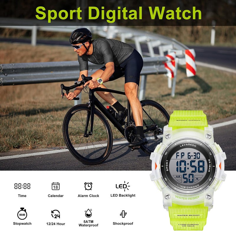 VTAIGE Men's Digital Watch Sports Outdoor Waterproof Watches for Men with LED Backlight Alarm Stopwatch Mens Watches Digital Chronograph Military Date - Image 2