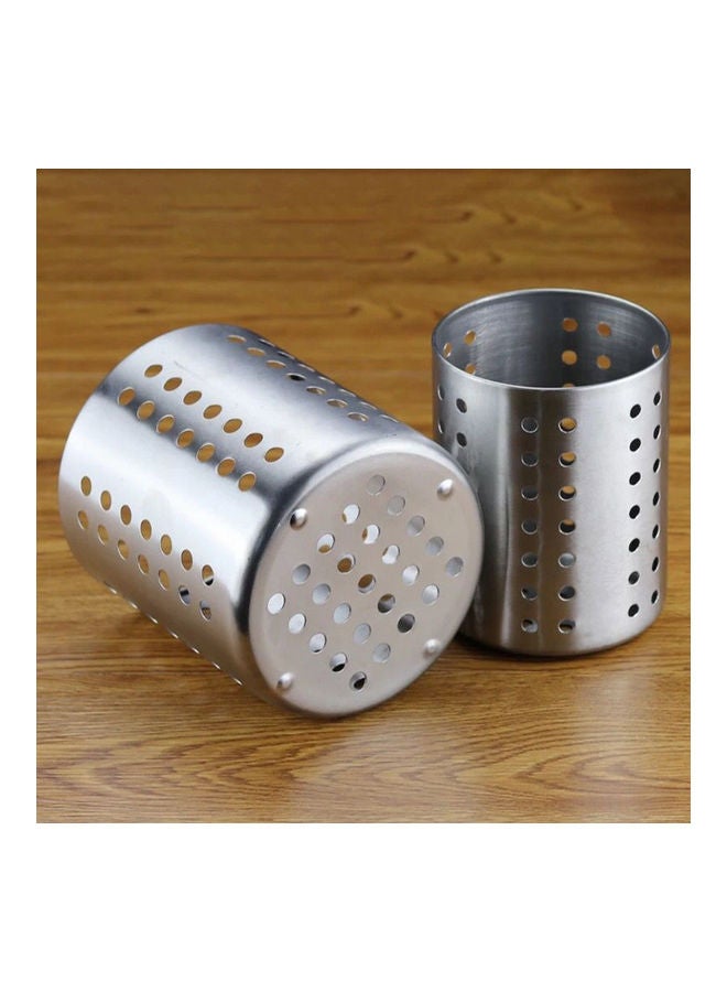 NIBEMINENT Cutlery Utensil Container Silver - Image 3