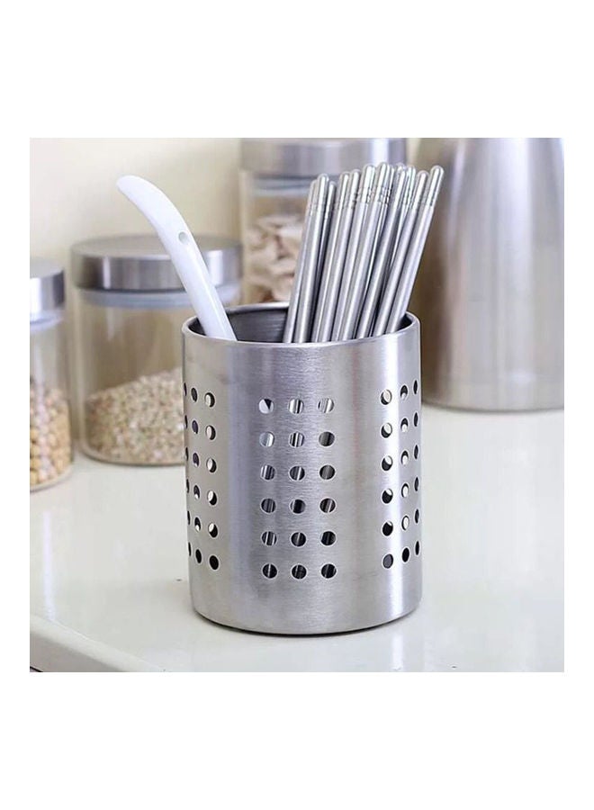 NIBEMINENT Cutlery Utensil Container Silver - Image 2