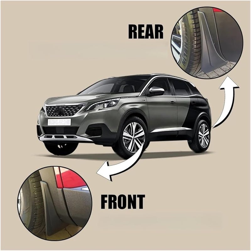 الأمامية الخلفية سيارات واقية من الطين متوافقة مع بيجو 3008 SUV 2017 2018 2019 - Image 5