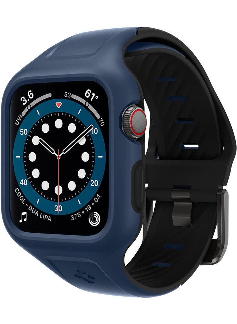 Spigen Liquid Air Pro Case with Band for Apple Watch 44mm Series 6/SE/5/4 - Blue  - Image 1