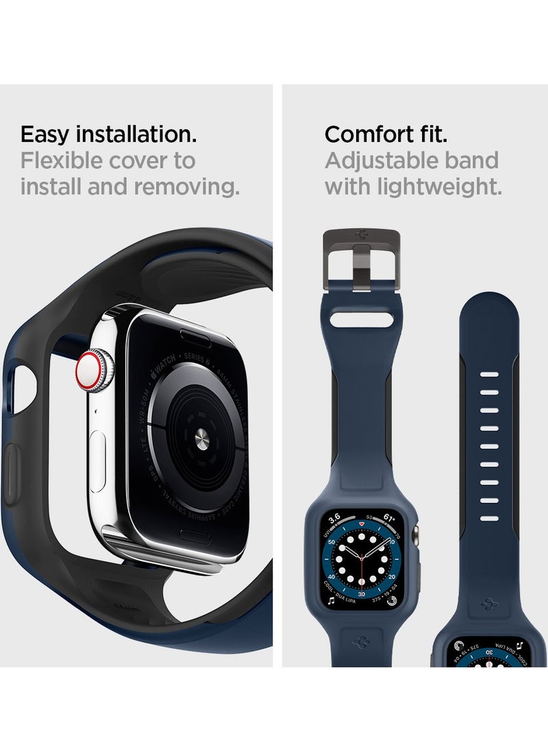 Spigen Liquid Air Pro Case with Band for Apple Watch 44mm Series 6/SE/5/4 - Blue  - Image 3