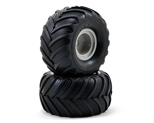Traxxas 7265 DualProfile 15 outer 22 inner Monster Truck Tires PreGlued on Grey Wheels pair - Image 1