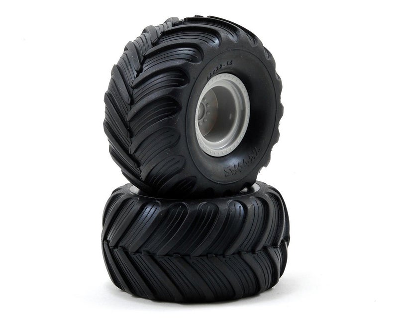Traxxas 7265 DualProfile 15 outer 22 inner Monster Truck Tires PreGlued on Grey Wheels pair - Image 4