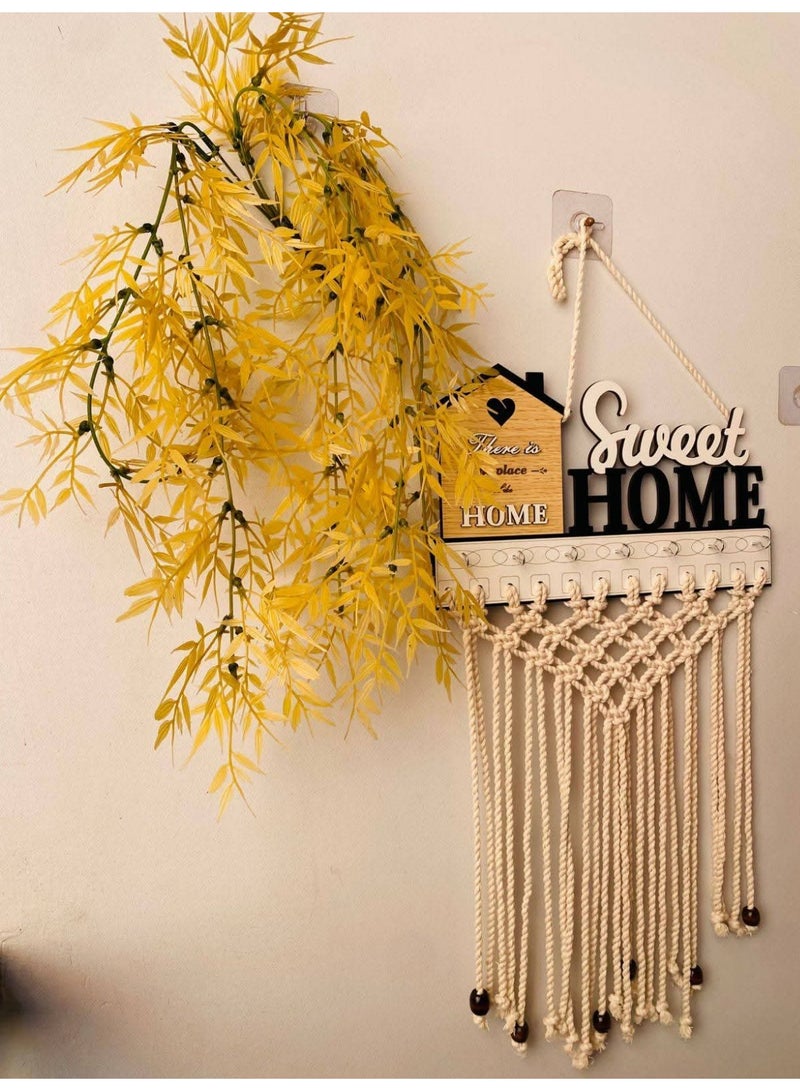 مكرمية هاند ميد المصنوعة يدويًا تصميم أنيق لتعليق المفاتيح بخيوط قطنية طبيعية ولمسة فنية تضيف هدوء وجمال للمكان. - Image 2