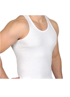 Al Aseel Men's Undershirt Cotton From Al-Aseel Without Sleeves White (6 pieces)  - Image 2