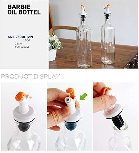 Valashiv Glass Oil and Vinegar Storage Bottle Cruet Seasoning Set for Dining Table and Home and Kitchen Sauce Bottle Dispenser 250ml Each Bottle Transparent Pack of 1 - Image 5