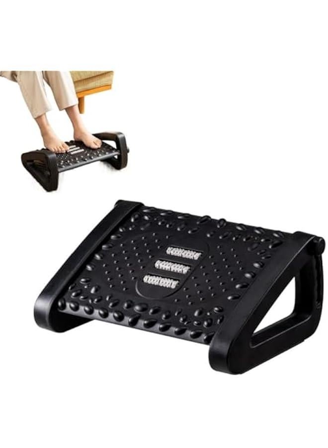 HOOKOR Foot Rest Under Desk, Ergonomic 6 Heights Adjustable Office Foot Rest for Under Desk, Foot Rest Under Desk with Massage Surface at Work, Under Desk Footrest for Pressure Relief, Black  - Image 1