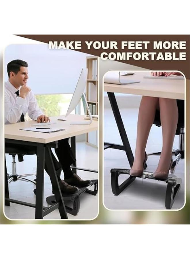HOOKOR Foot Rest Under Desk, Ergonomic 6 Heights Adjustable Office Foot Rest for Under Desk, Foot Rest Under Desk with Massage Surface at Work, Under Desk Footrest for Pressure Relief, Black  - Image 5