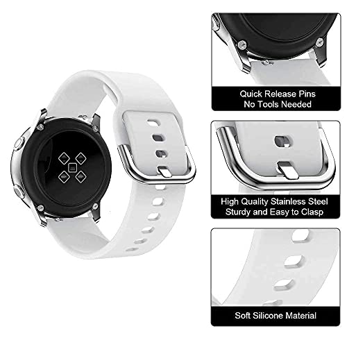 HUMBLE Silicone 19mm Replacement Band Strap with Metal Buckle Compatible with Noise Colorfit Pro 2, Storm Smart Watch & Watches with 19mm Lugs (White) - Image 4