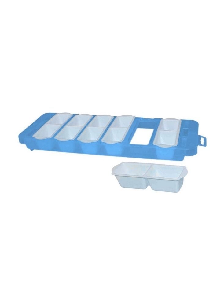 Plastic Ice Cube Tray with Lid – Blue - Image 2