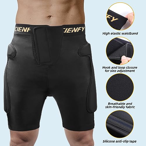 Cienfy 3D Hip Protective Padded Shorts EVA Tailbone Pad Impact Gear for Skiing Skating Snowboarding Skateboarding (Large) - Image 5