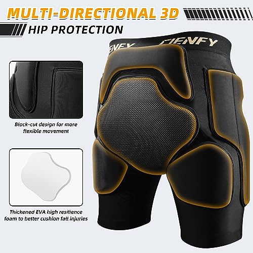 Cienfy 3D Hip Protective Padded Shorts EVA Tailbone Pad Impact Gear for Skiing Skating Snowboarding Skateboarding (Large) - Image 4