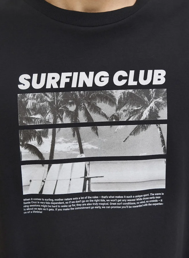 JACK & JONES Graphic Print Round Neck T-Shirt