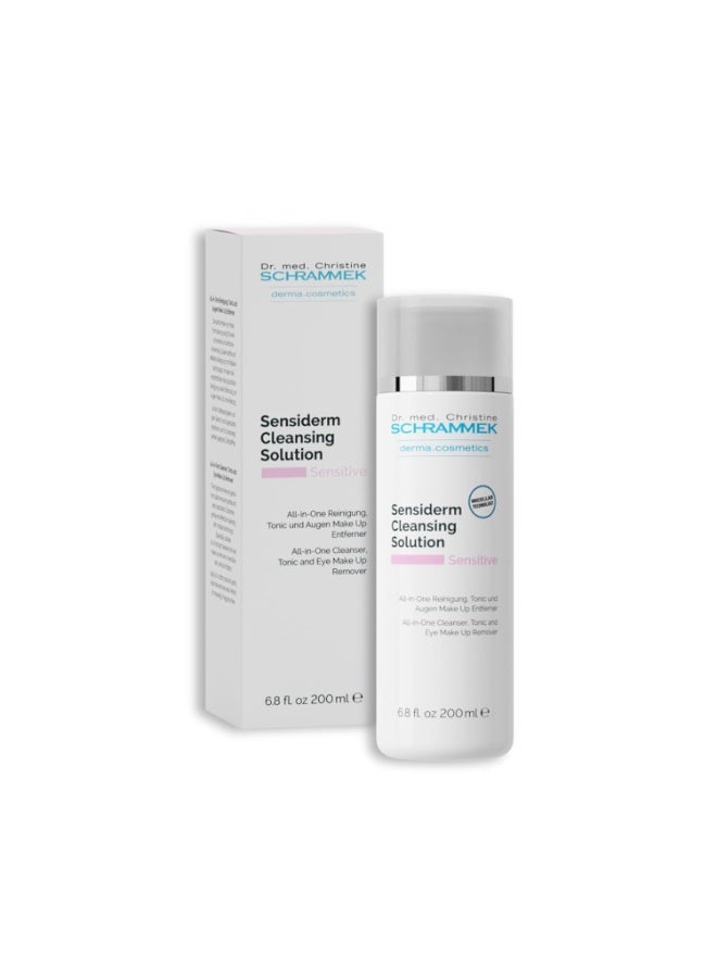 Schrammek Sensiderm Cleansing Solution (6.75 fl oz) - 3-in-1 Micellar Makeup Remover & Toner - Fragrance-Free - Gentle Cleanser for Sensitive Skin - Dr. Schrammek - Image 1