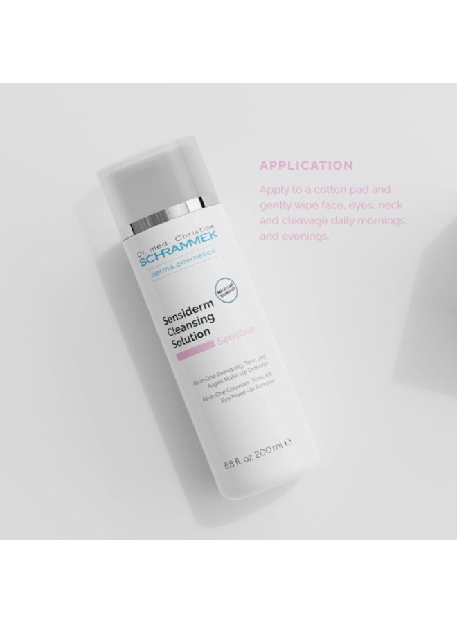 Schrammek Sensiderm Cleansing Solution (6.75 fl oz) - 3-in-1 Micellar Makeup Remover & Toner - Fragrance-Free - Gentle Cleanser for Sensitive Skin - Dr. Schrammek - Image 4