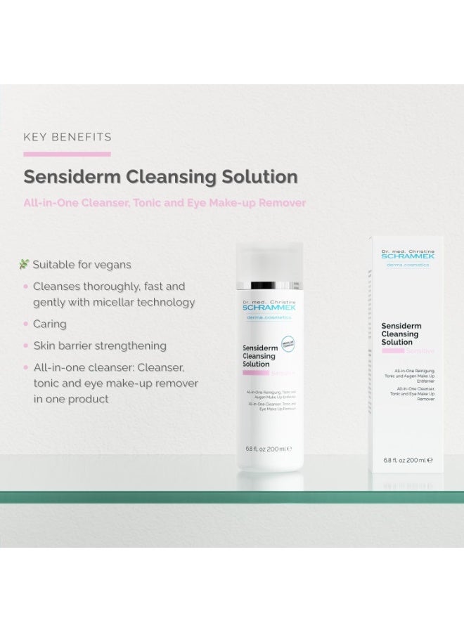 Schrammek Sensiderm Cleansing Solution (6.75 fl oz) - 3-in-1 Micellar Makeup Remover & Toner - Fragrance-Free - Gentle Cleanser for Sensitive Skin - Dr. Schrammek - Image 3