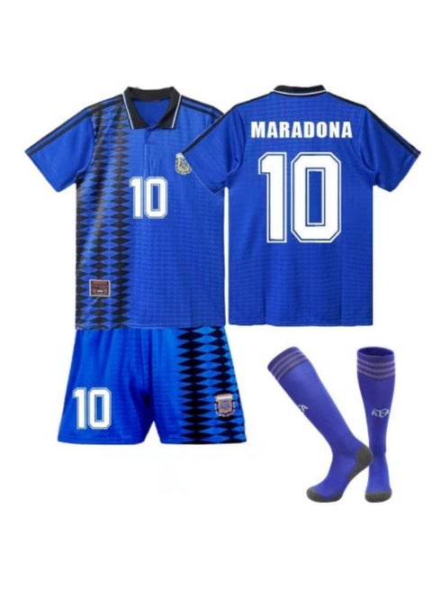 Football Jersey Set for Kids, Retro 1994 World Cup Champion No #10 Soccer Jersey, Football Soccer Jersey Set Youth Sizes Football Tracksuits