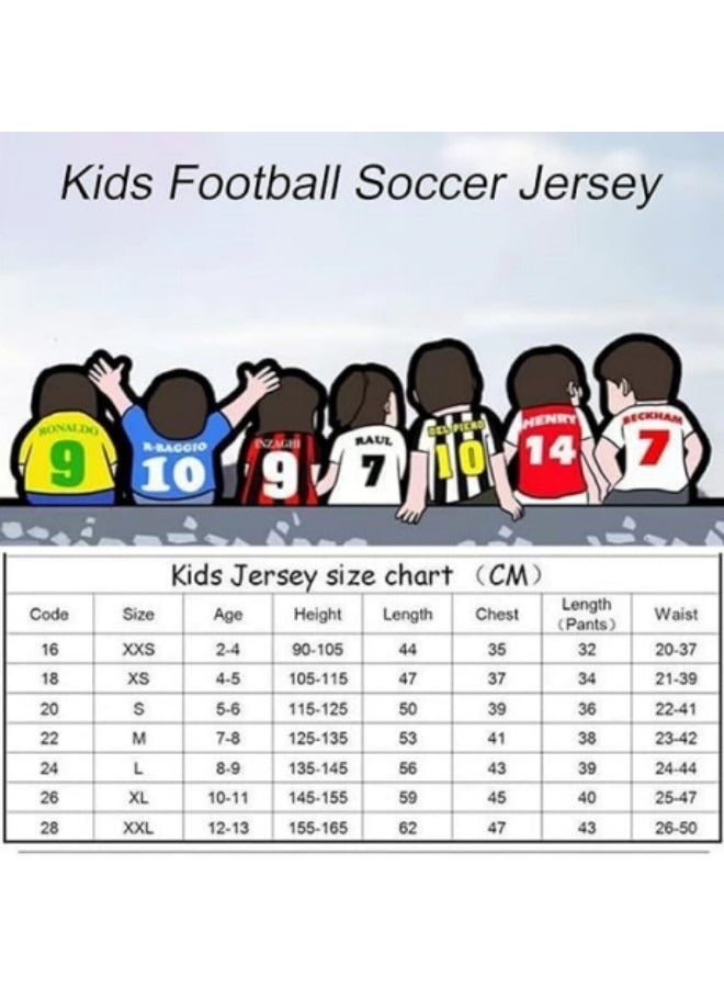 GGEROU طقم قميص كرة قدم للأطفال، قميص كرة قدم رقم 10 لبطل كأس العالم 1994، طقم قمصان كرة قدم بمقاسات الشباب، بدلات رياضية لكرة القدم - Image 2