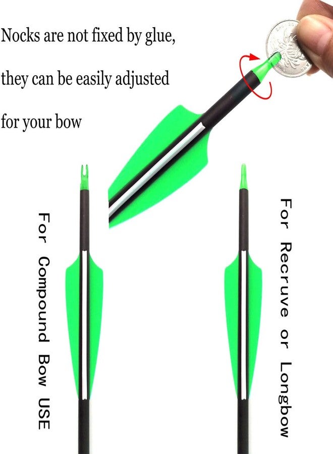Nema NM Nema Archery Arrows for Recurve Bow Target Practice - Pack of 6- Green - 29 Inches - Image 5