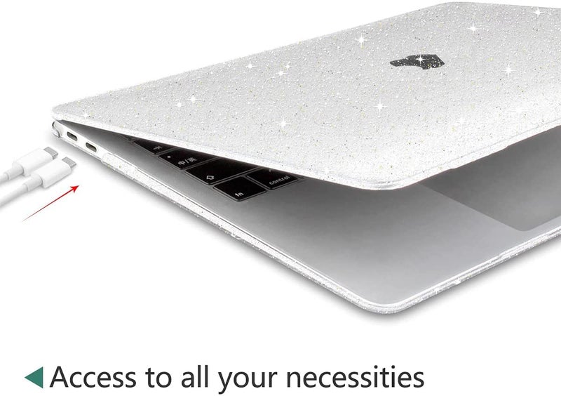 Moca Hard Shell Case Cover for M1 MacBook Air 13 inch [2022, 2021-2018 Release] M1 A2337 A2179 A1932 with Retina Display Touch id MacBook Air Shell Case Cover (Sparkly Clear) - Image 5