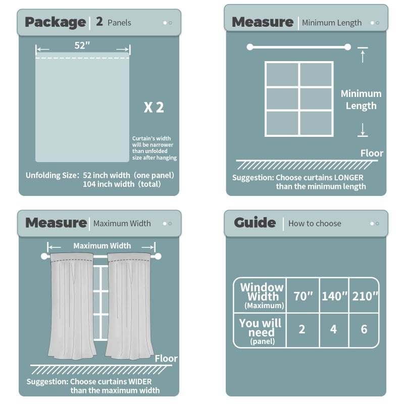 BGment 100% Room Darkening Thermal Insulated Blackout Curtains 72 Inches Long with Liner  Rod Pocket and Back Tab Double Layer Noise Reduce Curtains for Bedroom (52 x 72 Inch  2 Panels  Taupe) - Image 4